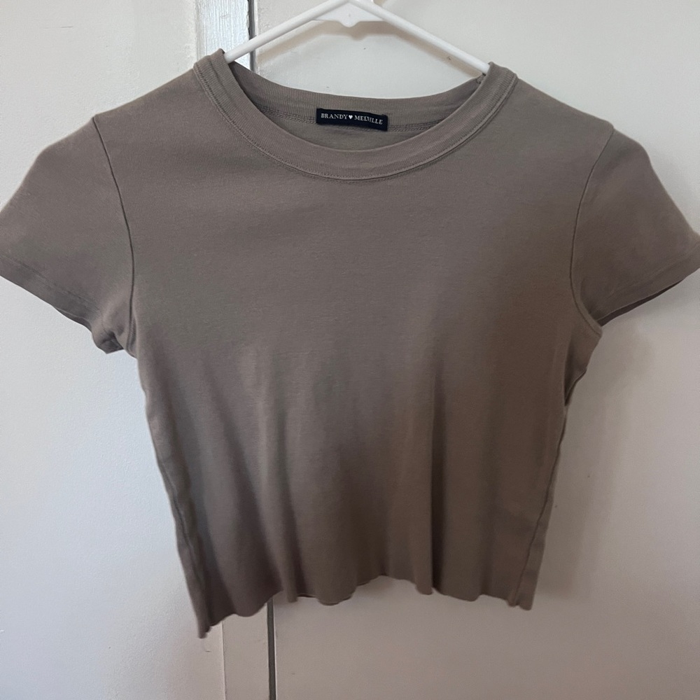 Brandy Melville Tan Baby Tee